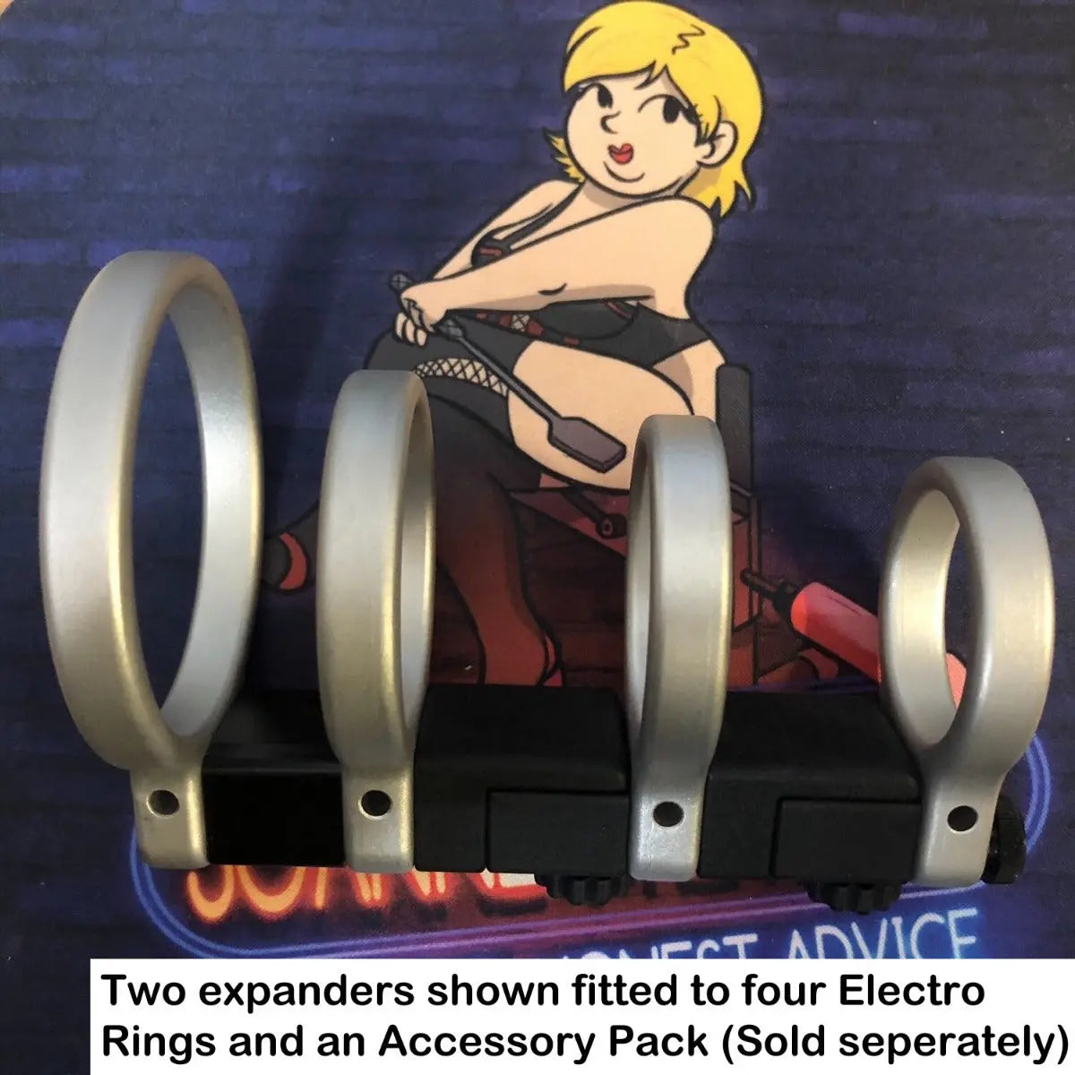 Image showing two 30-40mm expanders extra rings fitted to an existing electro ring system
