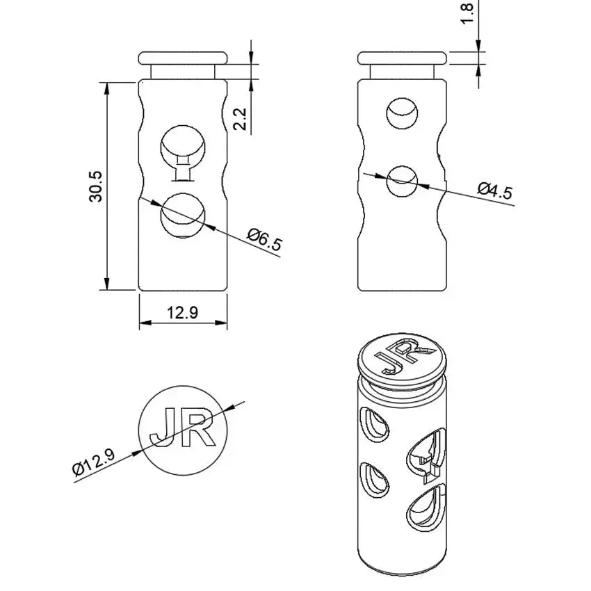 Image showing the dimensions of Joanne's CR lock design