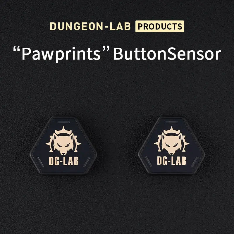Two 'Pawprints' ButtonSensor by Dungeon-Lab on a black background