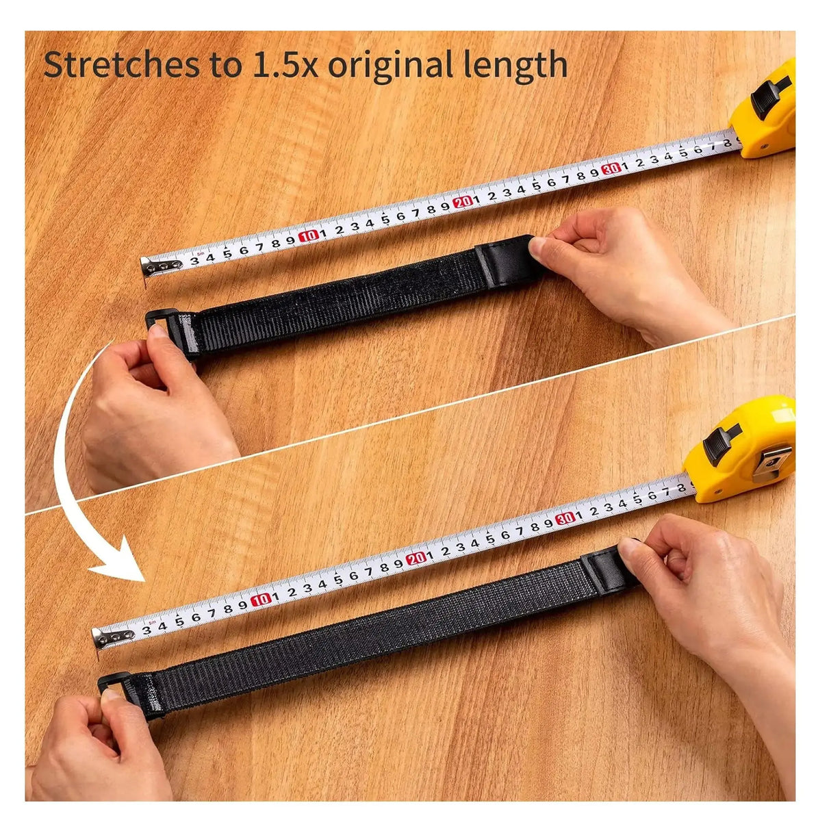 Image showing how stretchy the elasticated electrode strap is - E-Stim Emporium