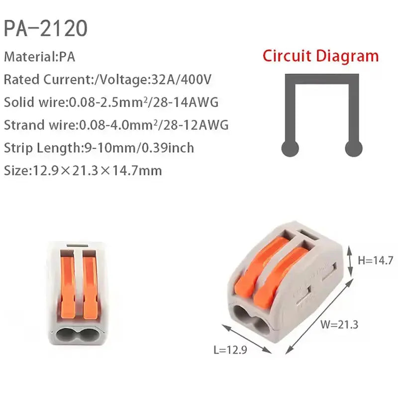 Quick Release Wago Stye Connectors - 2 Way E-Stim Emporium Cables & Adaptors