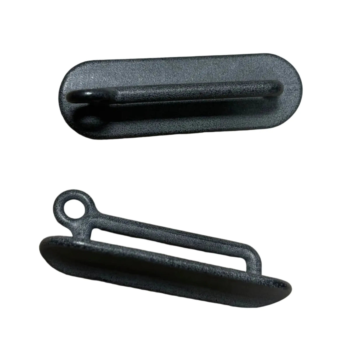 Two straight shooter electrodes showing the curved surface