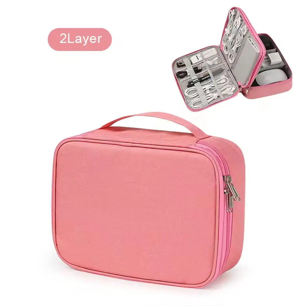 Two Layer Storage Bag 25.5x8.5x19.5cm Pink E-Stim Emporium Storage Bags