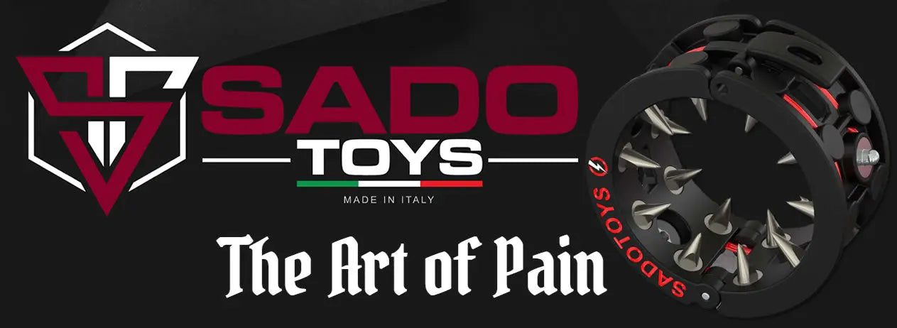 SadoToys spiked metal impact toy paired with e-stim electrodes