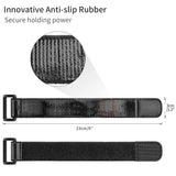 Black strap with innovative anti-slip rubber feature on a white background
