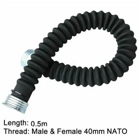 Hose Connector 50-55cm Length Gas Mask NATO 40mm Thread E-Stim Emporium BDSM Kit
