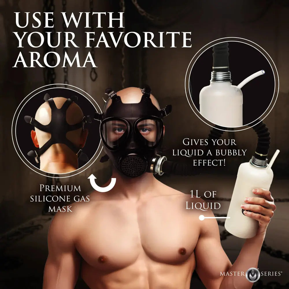 Master Series Inhaler Gas Mask With Bottle XR Brands BDSM Kit