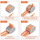 Quick Release Wago Stye Connectors - 3 Way E-Stim Emporium Cables & Adaptors