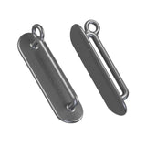 Straight Shooter dual stainless steel penile e-stim electrodes with elasticated Velcro strap and croc clip cables (48mm x 15mm)