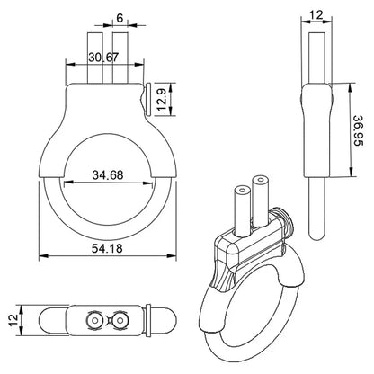 Image showing the dimensions of Joannes insulated cock loop with integrated cord lock