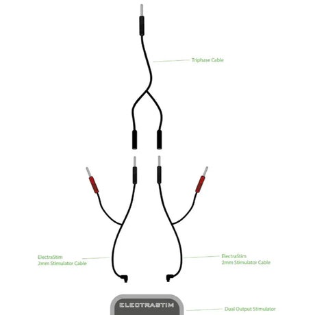 Image showing the Electrastim Triphase Connector Cable usage guide